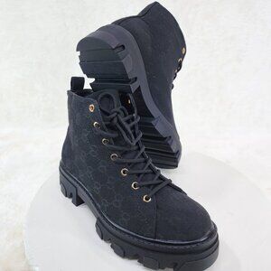 Wear Everywhere Boots Rugged Canvas with woven Infinity Symbol Detail
